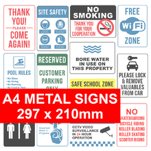 A4 Metal Printed Signs