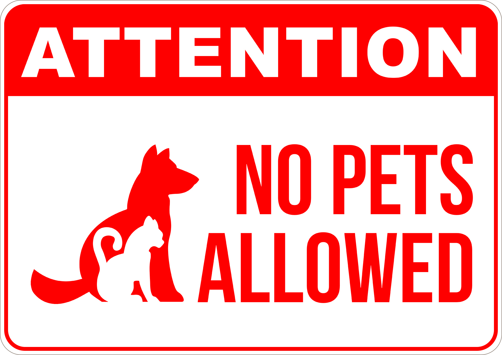 No Pet Allowed Sign