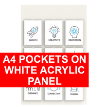 A4 Pockets on White Acrylic Panel