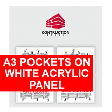 A3 Pockets on White Acrylic Panel