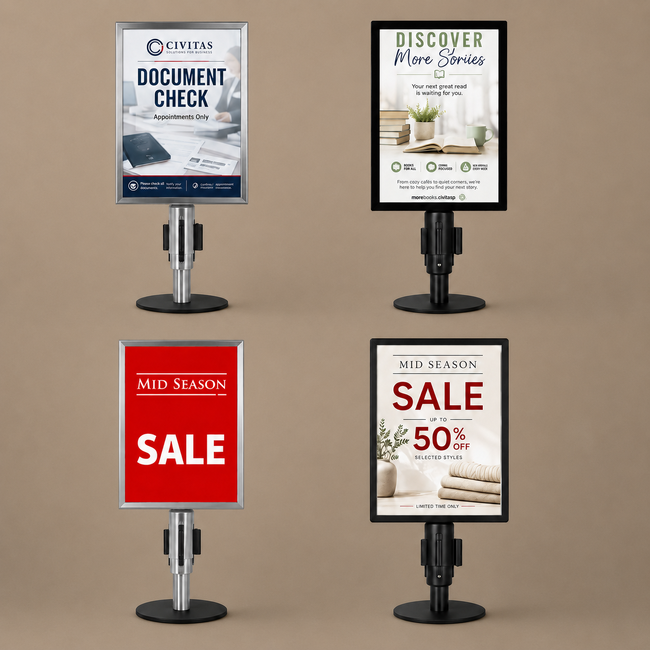 Retractable Barrier Accessories and Signs